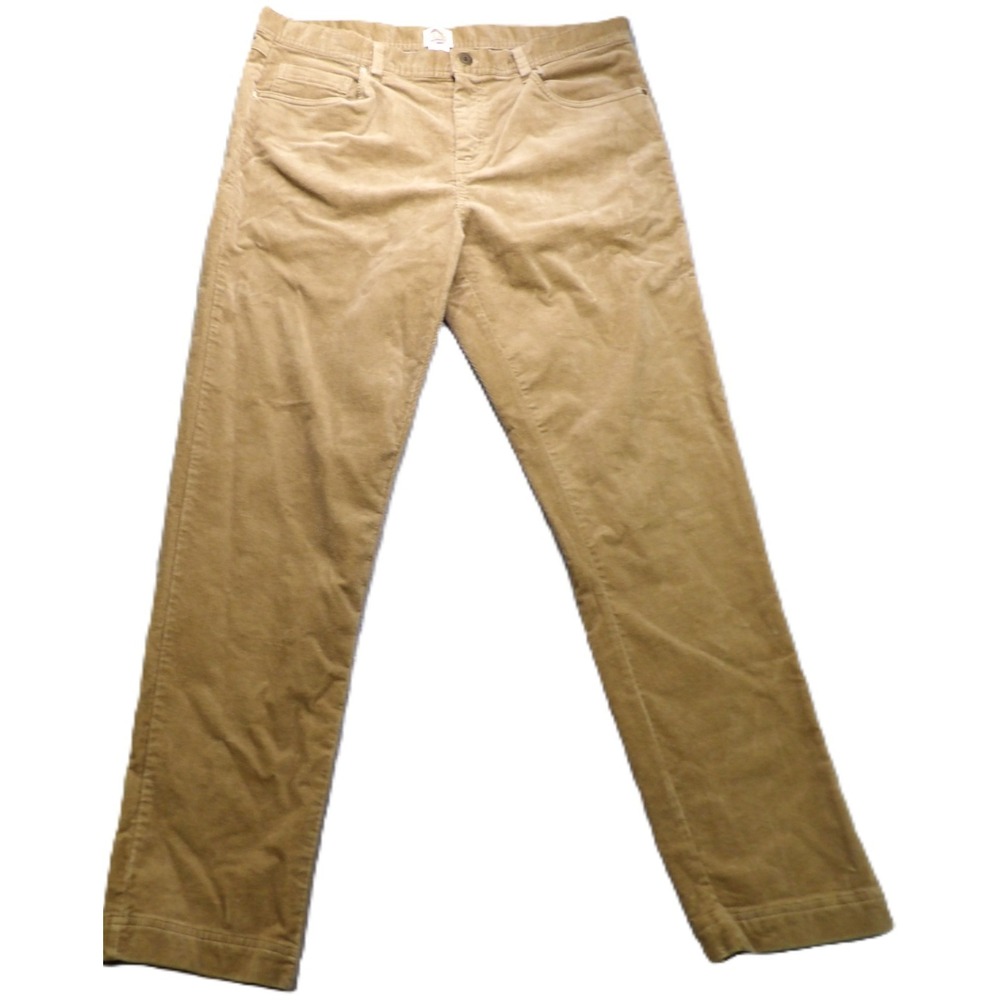 C&C California Men 5-Pocket Fine Wale Stretch Corduroy Pants 36x32 Tan Brown EUC